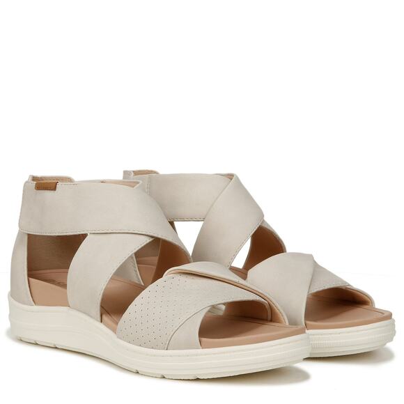 Dr Scholl's Women 10M Off White Time Off Fun Wedge Sandal Comfort Casual LB13-27 - Picture 1 of 7